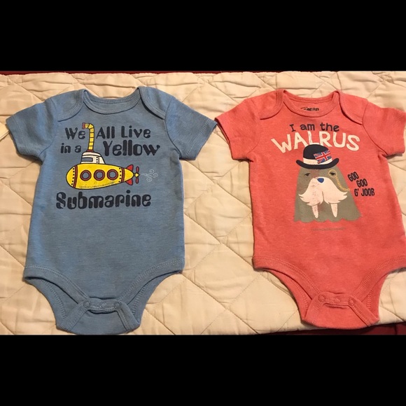 BOGO FREE🌸Beatles themed onesies NWOT - Picture 4 of 4
